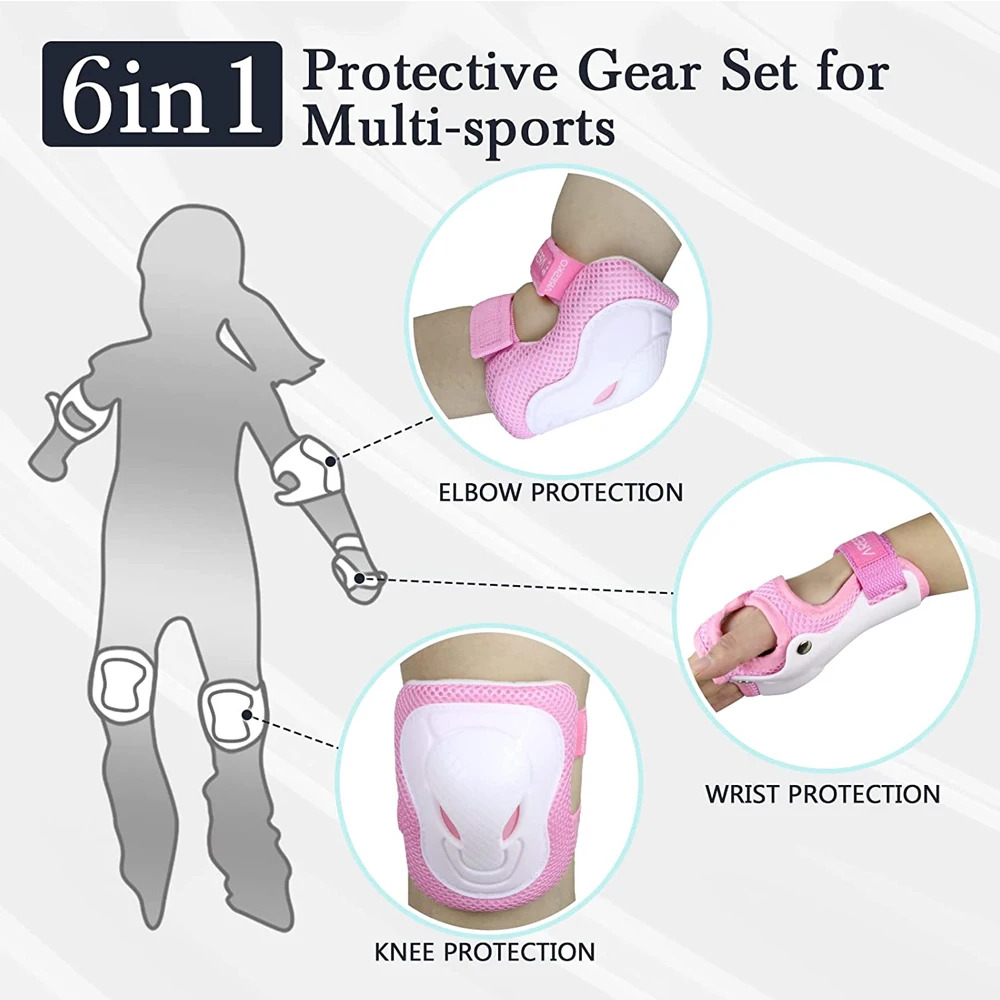 Enhanced Kids Protective Gear Set: Knee Pads, Elbow Pads & Wrist Guards