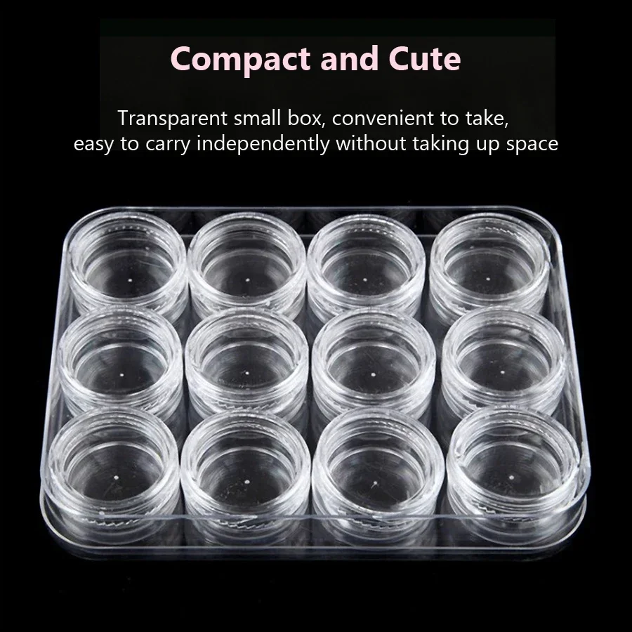 12 Compartment Organizer for Nail Art Supplies, Rhinestones, Beads, Nail Jewelry Container Box
