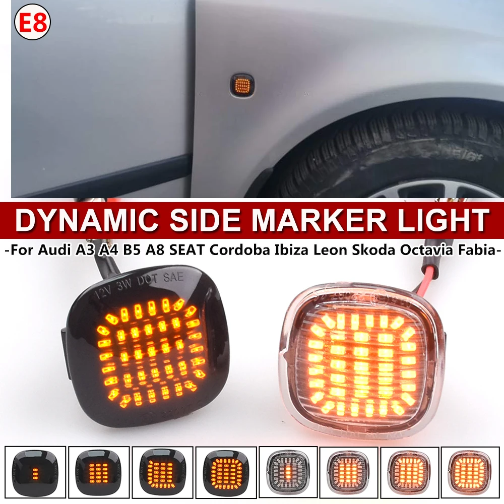 DoLED Indicatori Di Direzione Laterali A LED - Compatibili Con Audi A3, A4, Skoda Octavia, Seat Ibiza - Nero