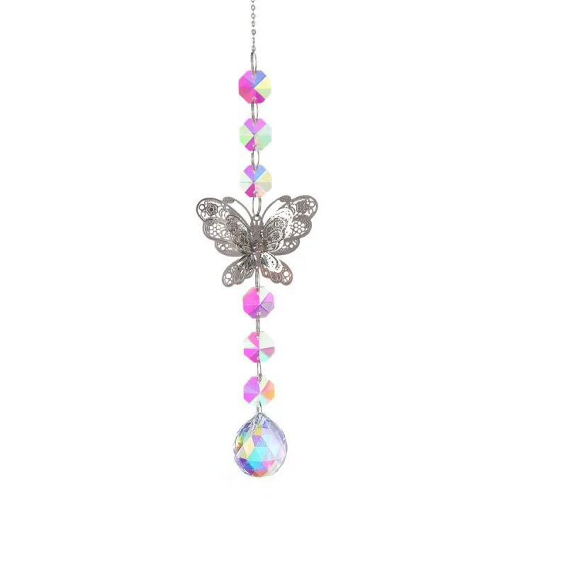 1PC Suncatcher Crystal Window Wind Chimes Light Catcher Rainbow Prism Shiny Chakra Crystal Hanging Pendant Home Decoration