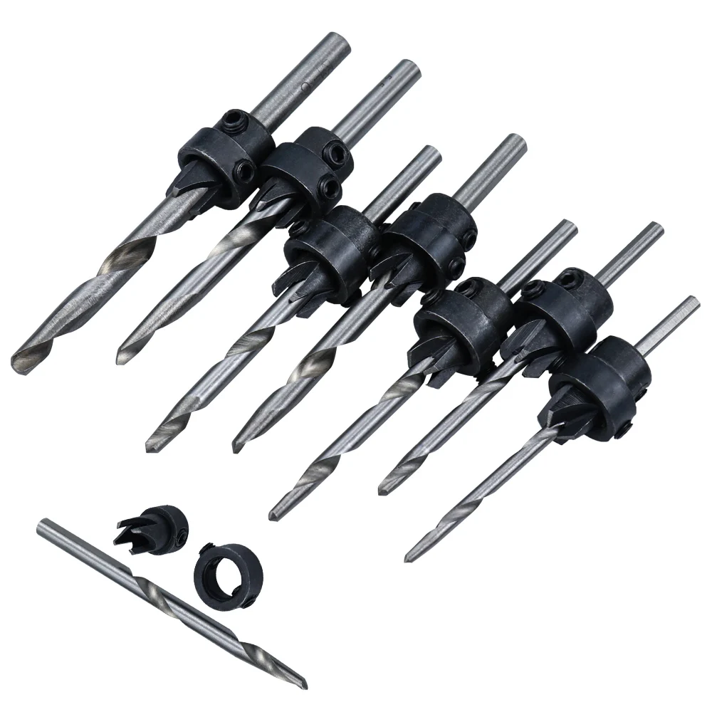 

Countersink Drill Bits Power Tool Set Speed Out Twist Drill Bit Set Saw Wood Drilling Bit Set Woodworking With Wrench Power Tool