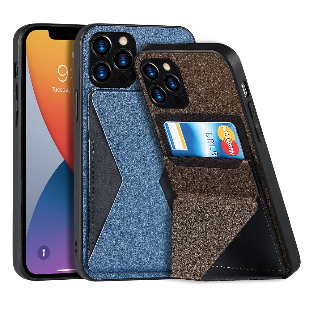 Роскошный кожаный чехол с держателем для карт iPhone 13 12 11 Pro Max X XS 7 8 Plus сотового
