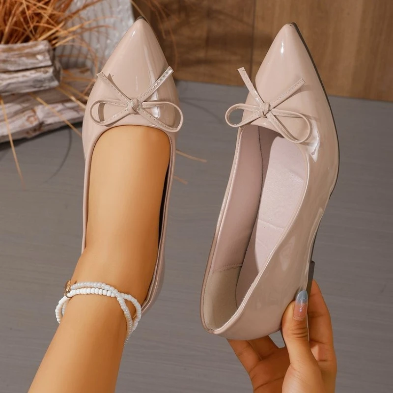 Ballerine donna a punta con fiocco scarpe basse casual comode_voghion.com