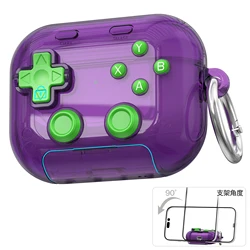 Durable Game Console - Inspired Hard Shell Case with Secure Lock Clip - AirpodsPro3 (PURPLE)