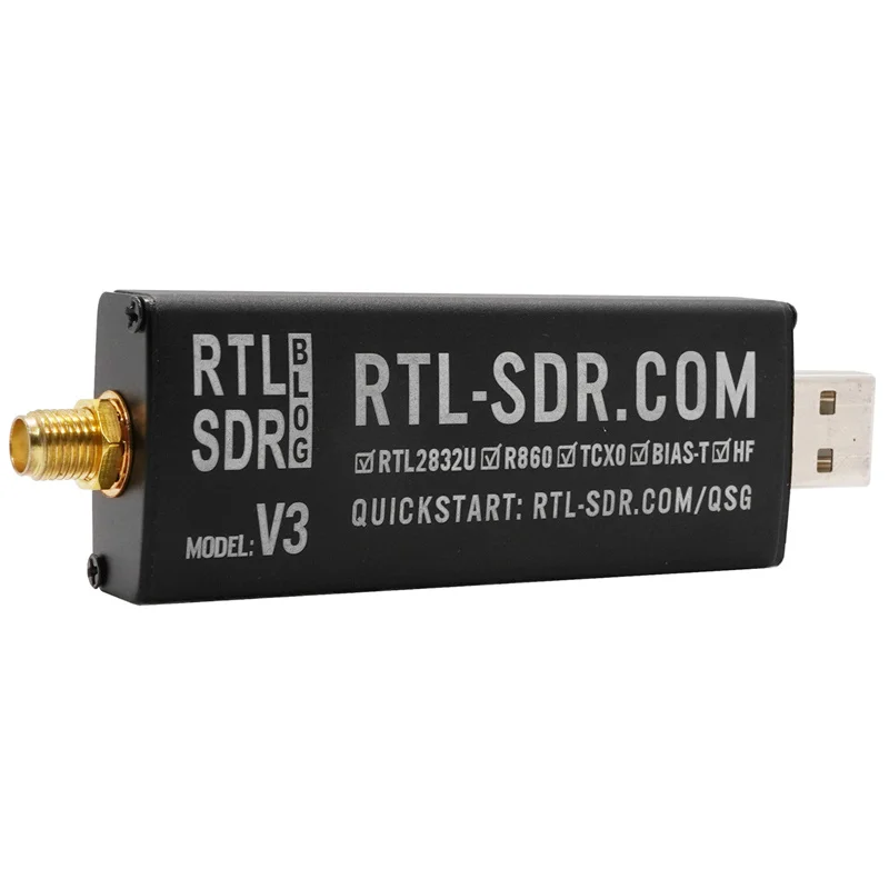 RTL-SDR Blog RTL SDR V3 R820T2 RTL2832U 1PPM TCXO SMA RTLSDR Software Defined Radio with Multipurpose Dipole Antenna electronic component electrical component