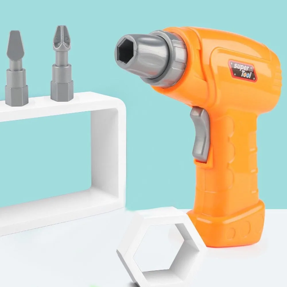 Kids Plastic Simulation Maintenance Tool Electric Drill Toy Education For Boy Disassembled Toys Assembled Screw Block Tool Set