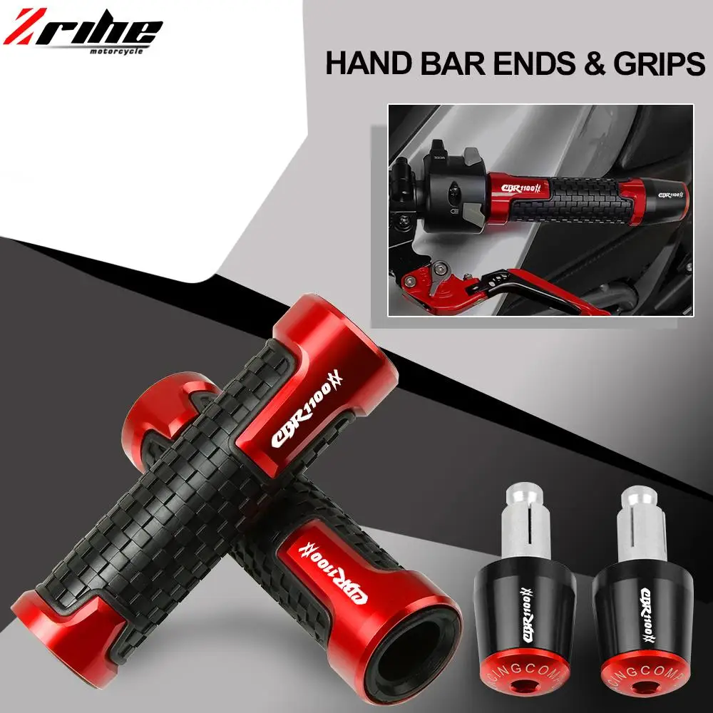 

7/8" 22mm Motorcycle Handlebar Grips Handle Bar Hand Grip Cap Ends For HONDA CBR1100XX CBR 1100XX CBR1100 XX BLACKBIRD 1996-2022