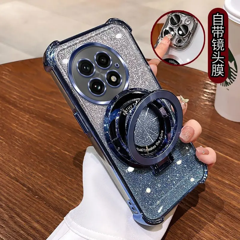 Shockproof Glitter Plating Magnetic Holder Silicone Case