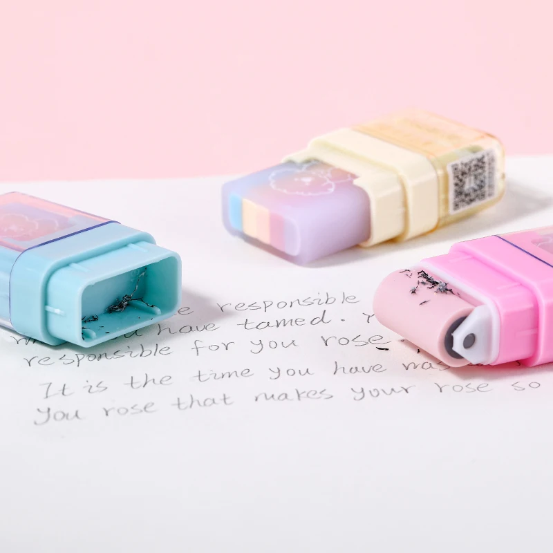 4 Pezzi Nuovi Gomme a Rullo Carine Kawaii con Design a Cartone Animato Hello Puppy, Pulizia Senza Sfondature, per la Scuola e Forniture di Cancelleria per Bambini - immagine 5