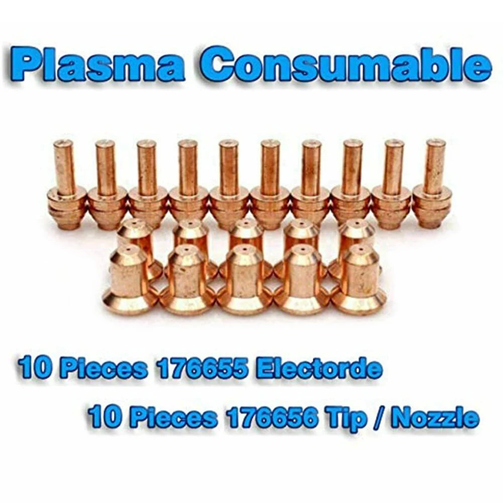 

20pcs Plasma Torch Tips Electrodes Kit For Miller Spectrum 375 X TREME Cutter ICE-25C Torches High Quality Welding Consumables