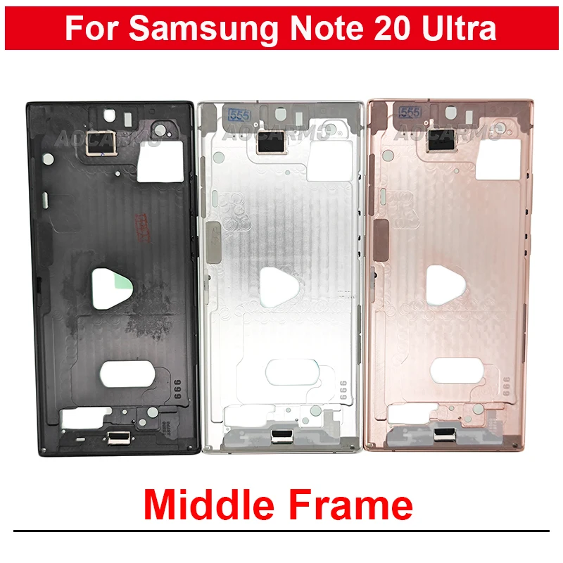 

For Samsung Galaxy Note 20 Ultra 20U SM-N9860 Middle Frame Cover With Power Off Buttons Side Keys Replacement Parts