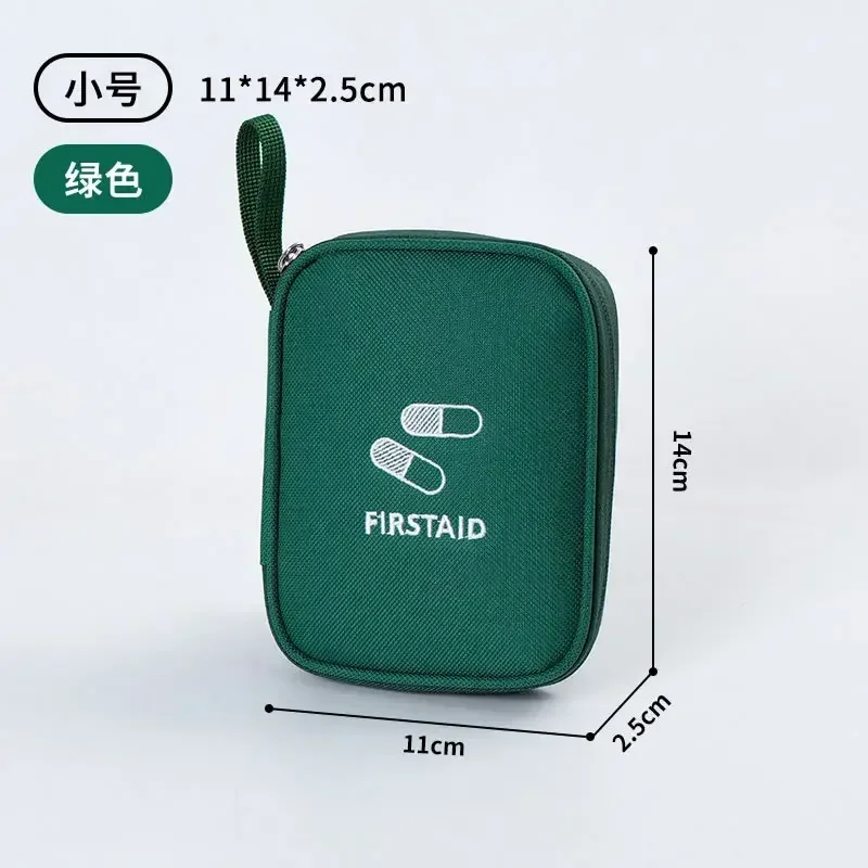 Compact Travel First Aid Organizer - Portable Medicine Pouch with Double Zippers