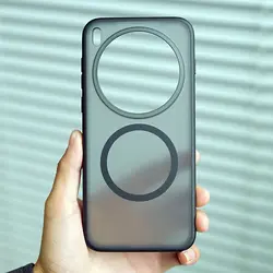 Premium Magnetic Frosted Silicone Acrylic Shockproof Business Phone Case for Vivo X300 (Black)