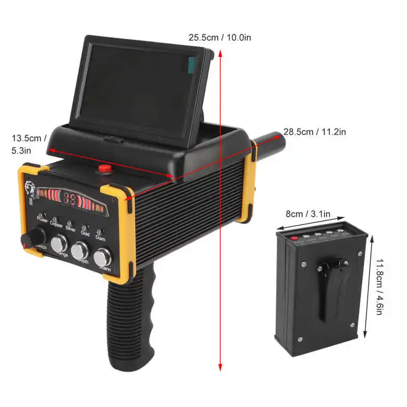 30m Deep Metal Detector Folding Screen Gold Finder Metal Scanner Device Search Range 1000m GR90