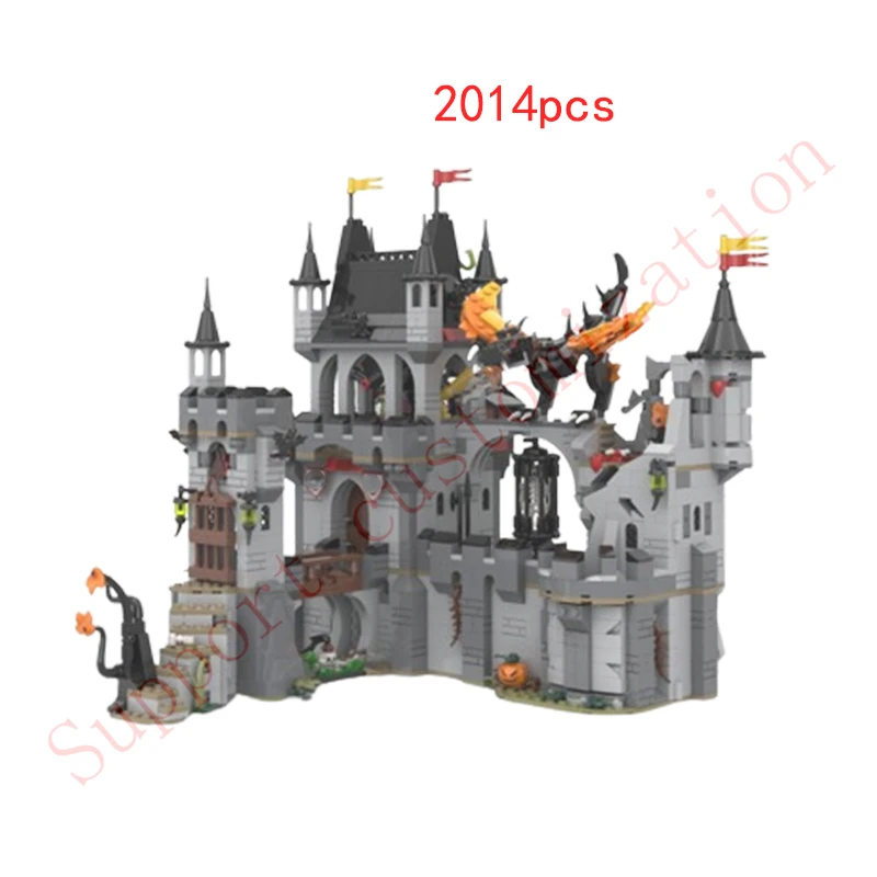 

Fast delivery MOC-155206 Night King's Lair Horror Knight Castle Small Particle Assembled Building Block Toy