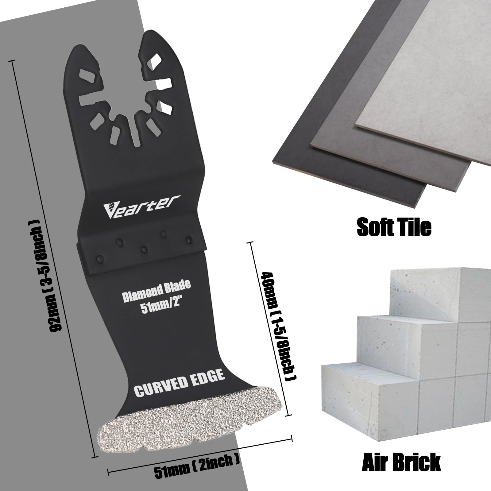 Oscillating Multi Tool Blade Verater 5Pack Swing Diamond Mortar Cutting Saw Precise For Grout Removal Air Brick Concrete