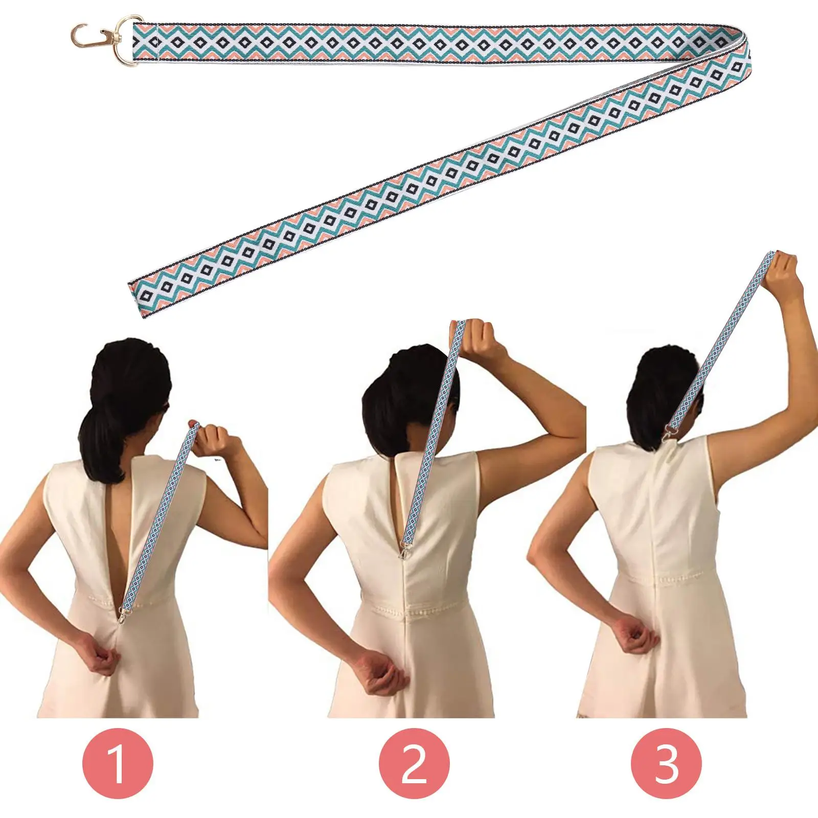 Dress Zipper Helper Zipper Puller Zipping Dress Tool Pull Assistant 77cm button hook helper
