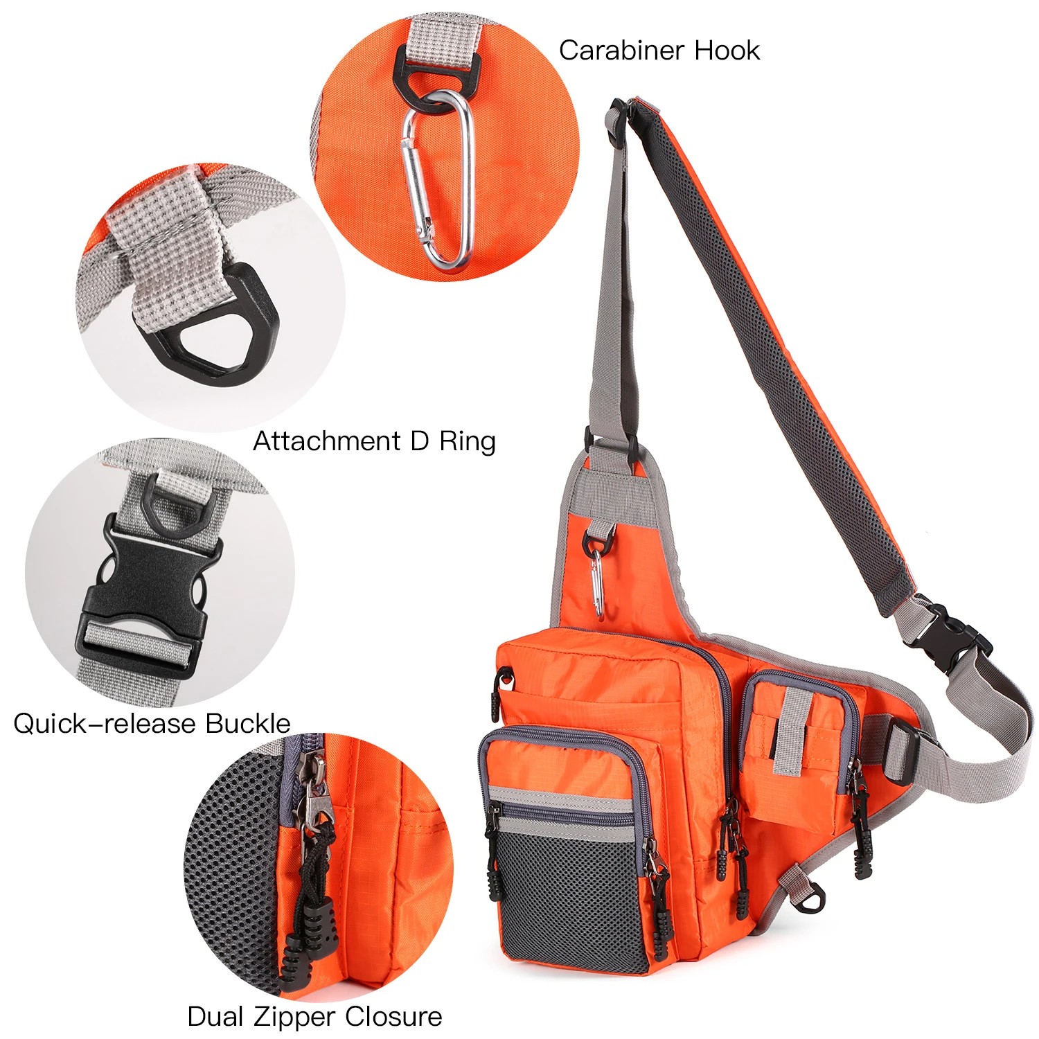 Sling Crossbody Backpack, Canvas Multi-Purpose Waterproof Outdoor Waist  Bags forFishing Tactical Messenger Bag Men(32*39*12cm/12.6*15.4*4.7in)