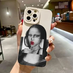 Great Art Aesthetic David Mona Lisa Soft TPU Phone Case - iPhone 12 (White - M122A)