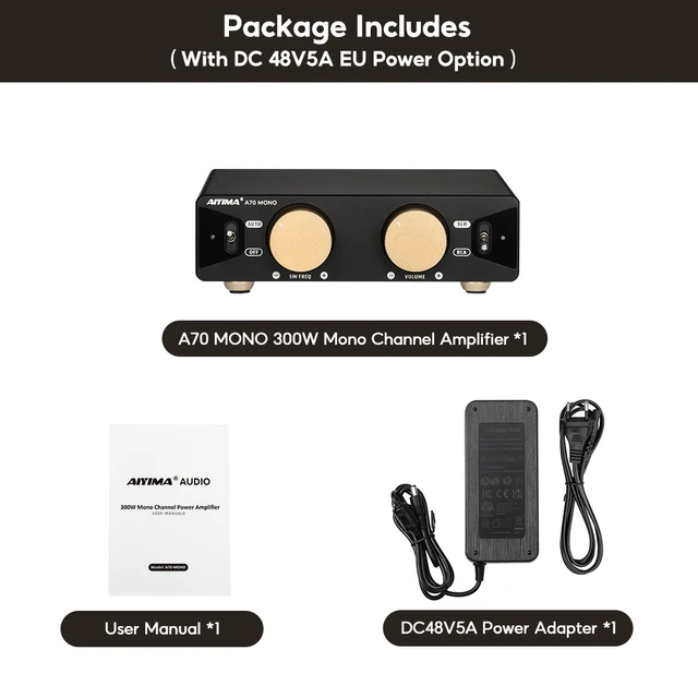 AIYIMA A70 MONO TPA3255 PFFB mono 2.0/2.1/5.1/7.1 Power Amplifier