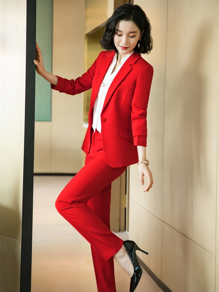 Women's Work Pant Suits OL Piece Set Business Interview Suit Set
