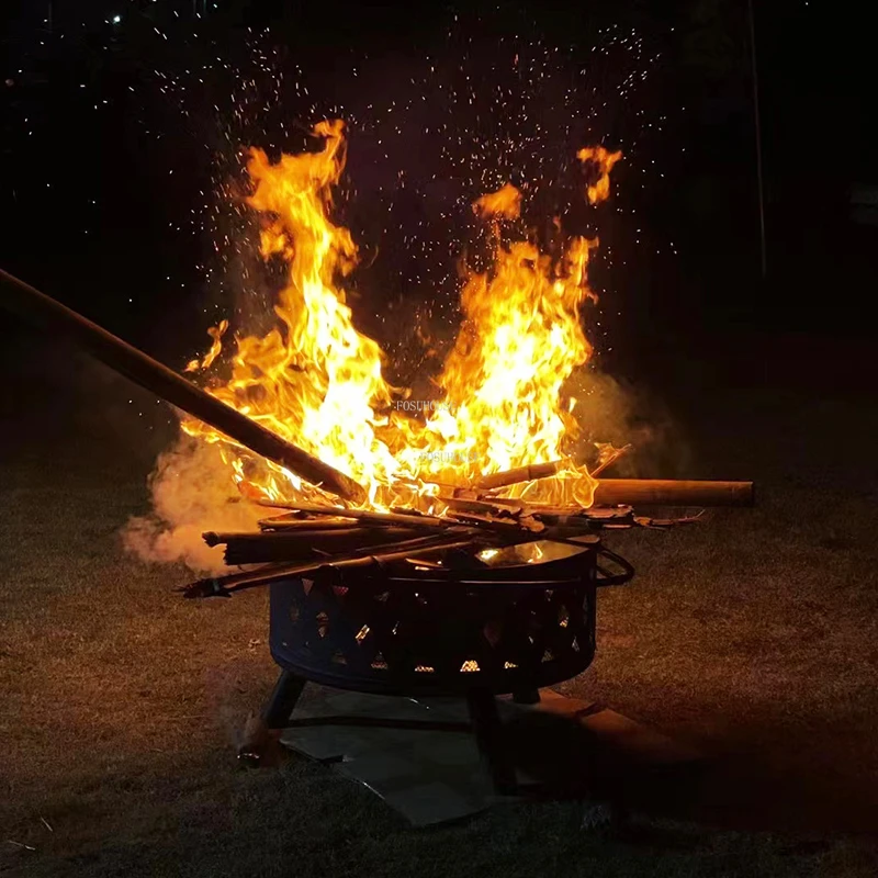 Modern Heating Fire Pits Outdoor Portable Brazier Grill Stand bonfire  Camping Furnace Cast Iron Home Garden Barbecue Stove - AliExpress