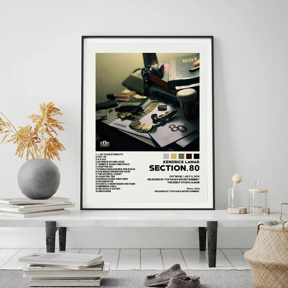 Kendrick Lamar Good Kid Maad City Hip Hop Music Album Cover Poster Prints Wall Art Canvas Painting Picture Gift Room Home Decor