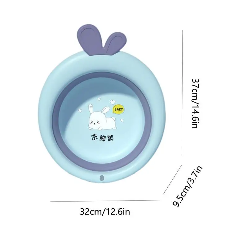 1 PCS Cartoon Silicone Foldable Wash Basin Travel Portable Basin Collapsible Bucket For Home Bathroom Washbowl Hanging Basins
