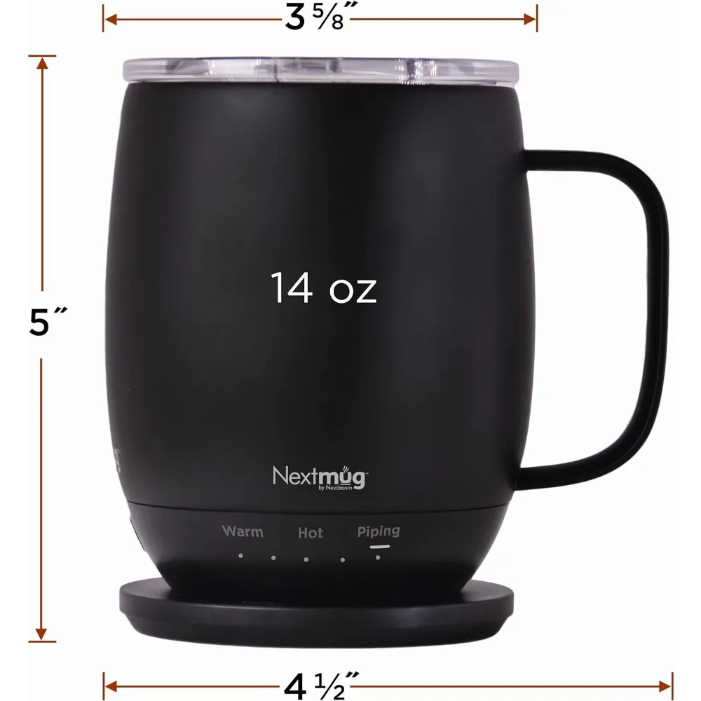 Temperature-Controlled, Self-Heating Coffee Mug (Black - 14 oz.) Kitchen  Appliance Home Appliance