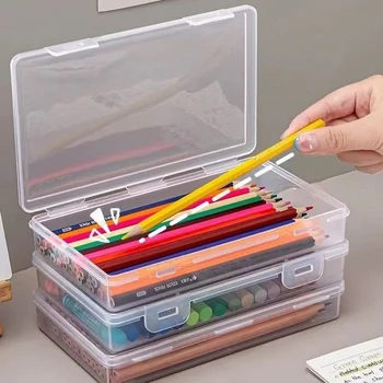 Astuccio per matite Scatola portaoggetti Scatola per matite in PP Organizzatore di cancelleria multifunzione Materiale scolastico per kit di scatole per penne per ufficio Scatole per penne