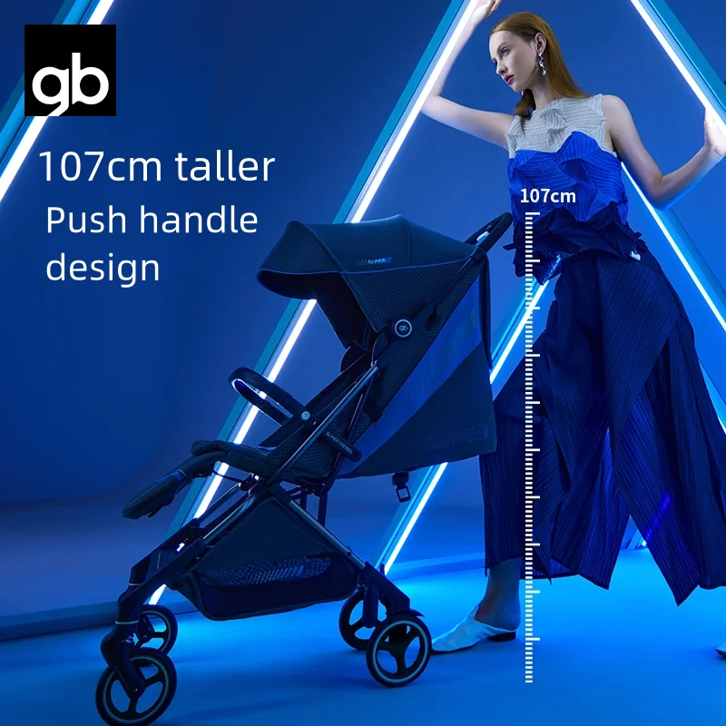 gb Stroller is lightweight, foldable and ultra-thin, with a large canopy head that can be sat or laid down