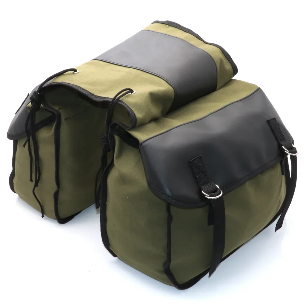 Motorcycle Canvas SaddleBag Bike Back Pack Luggage Panniers Box Tools Bag For Honda Shadow 750 Kawasaki Vulcan 500 Suzuki