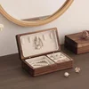 Engrave Text or Logo Walnut Wood Jewelry Box Portable Small Jewelry Box Single Layer Wooden High-end Bracelet Storage Box 4