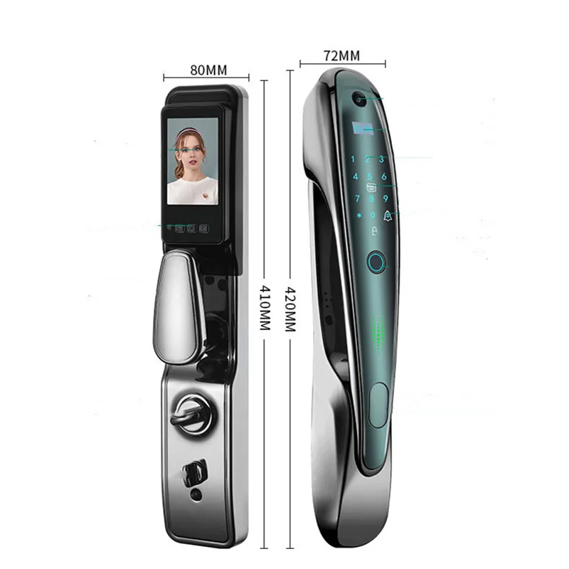 

Smart Fingerprint Aluminum Automatic Electronic Door Lock With APP Remote Control Take Video And Photo OLED Display Screen