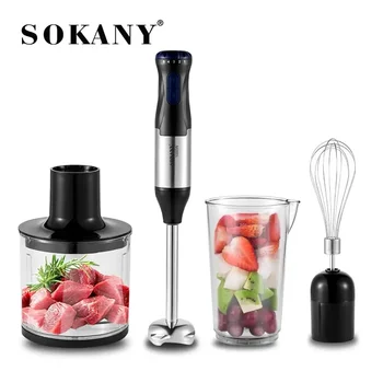 Frullatore ad immersione portatile 4 in 1, 1000 W Frullatore elettrico in acciaio a 5 velocità Gadget da cucina per alimenti per bambini, zuppe, tritare carne 1