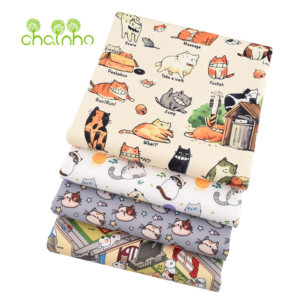 Chainho,Digital Printing Waterproof Fabric,DIY Sewing Quilting Material,Patchwork Cloth,Floral & Cartoon Series,25WP3