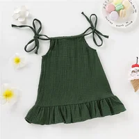 Robe d'été respirante en coton pour filles de 1 à 5 ans, jupe ajustable, couleur unie, vêtements de plage, 03/Casual 6