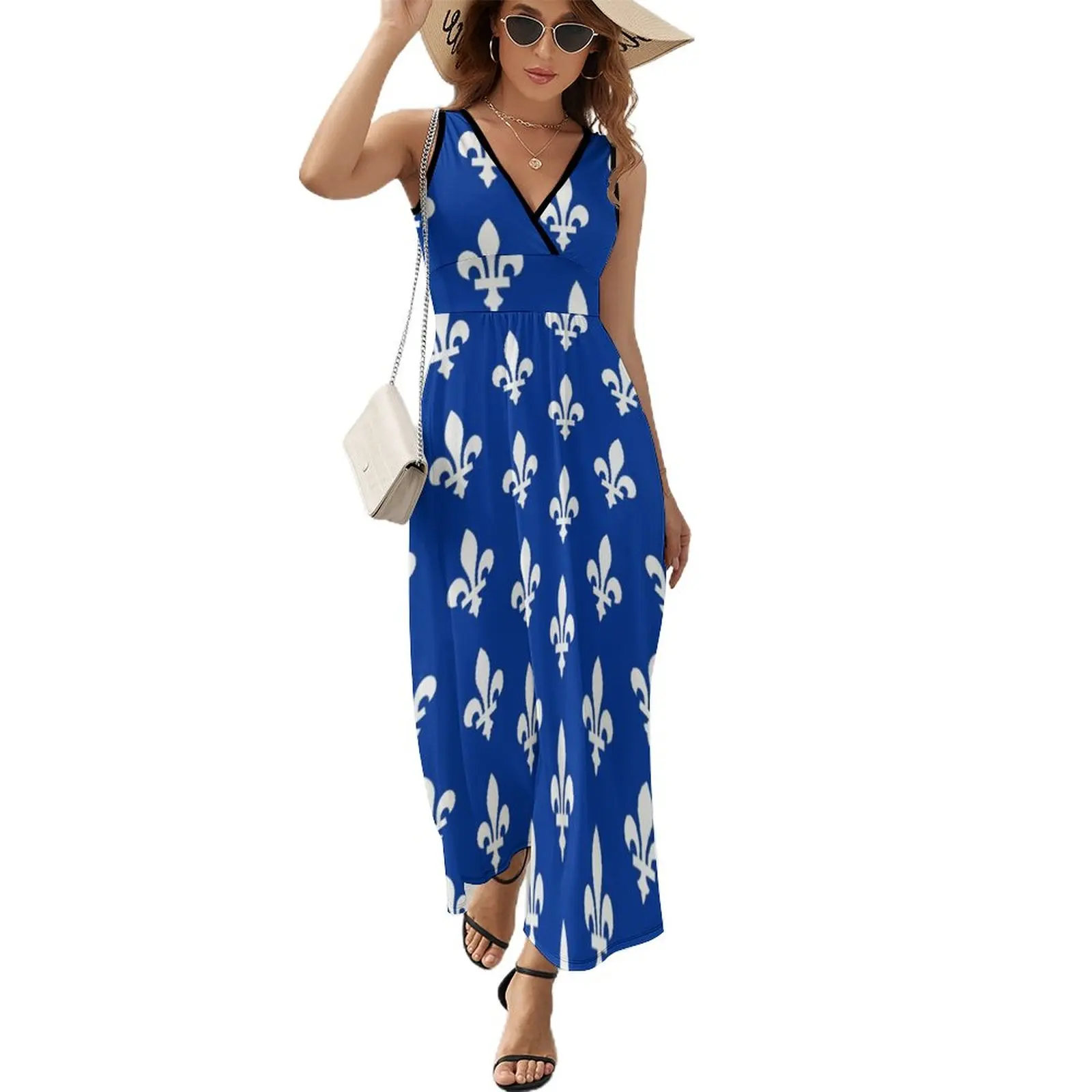 

Quebec Flag Canadian Province Sleeveless Dress women clothing 2023 new arrivals women's summer clothing 2023 dress korean style