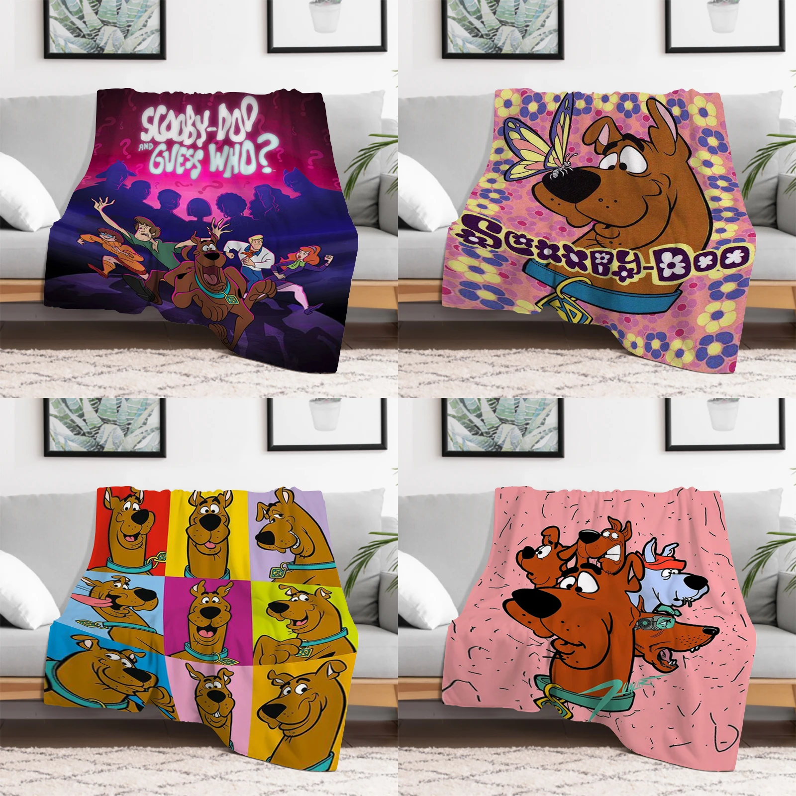 

S-Scooby-Cartoon D-Doo Anime Blanket Fluffy Soft Blankets for Beds Furry Sofa Throw Winter Bed & Throws Fleece Custom Nap Home