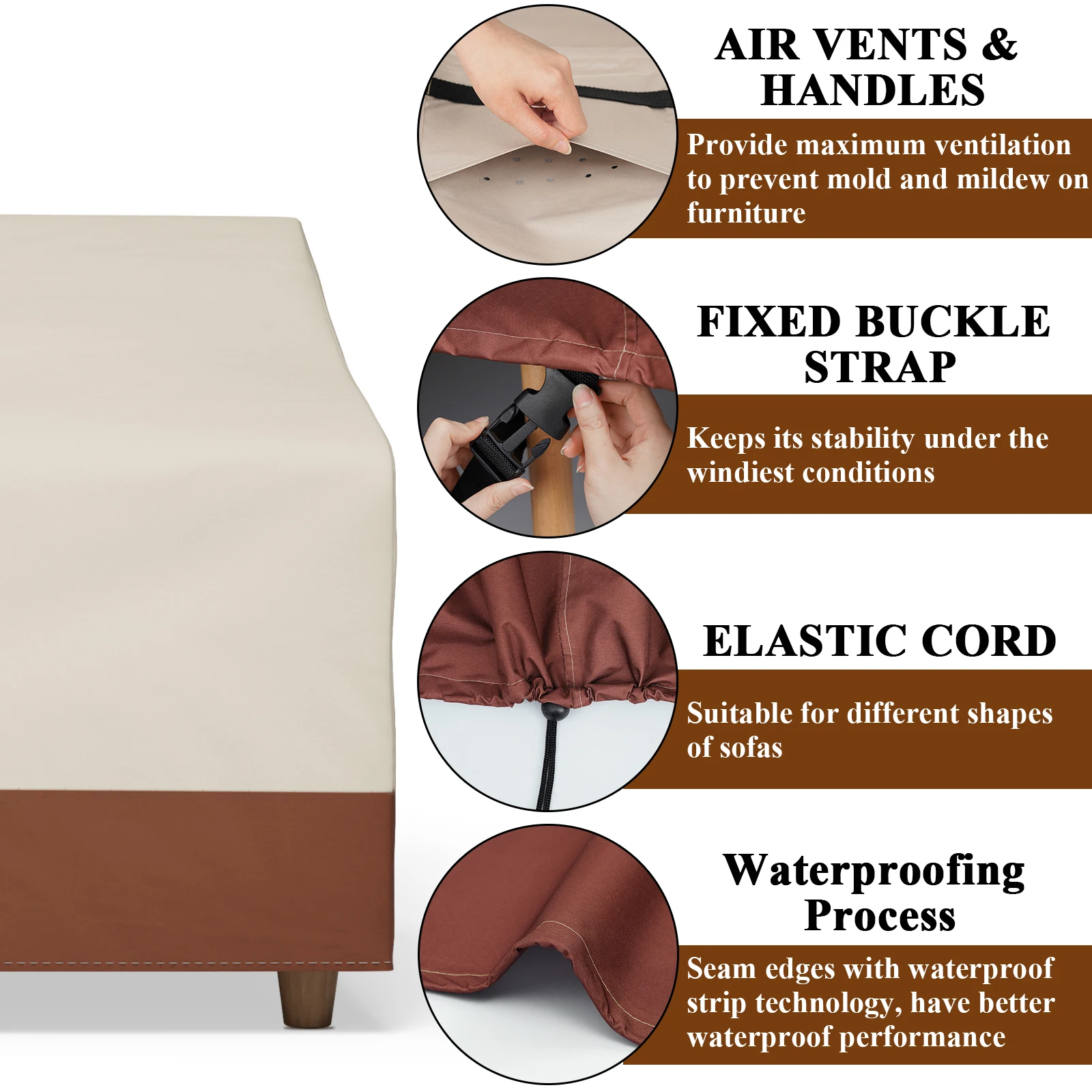 New 420D Outdoor sofa chair cover with handle Garden Waterproof Wind-Proof Anti-UV Against dust Rain Snow Protection Cover 2