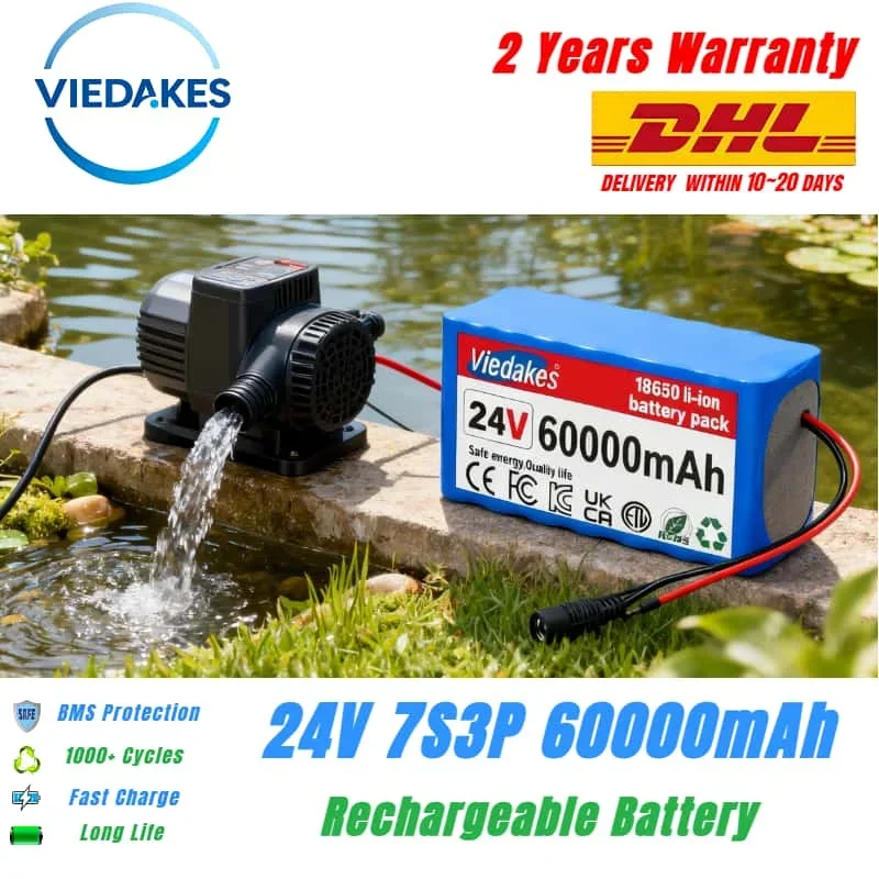 Original 24V 100Ah battery, 18650 Li-Ion 7S3P Battery Pack, for Electric wheelch