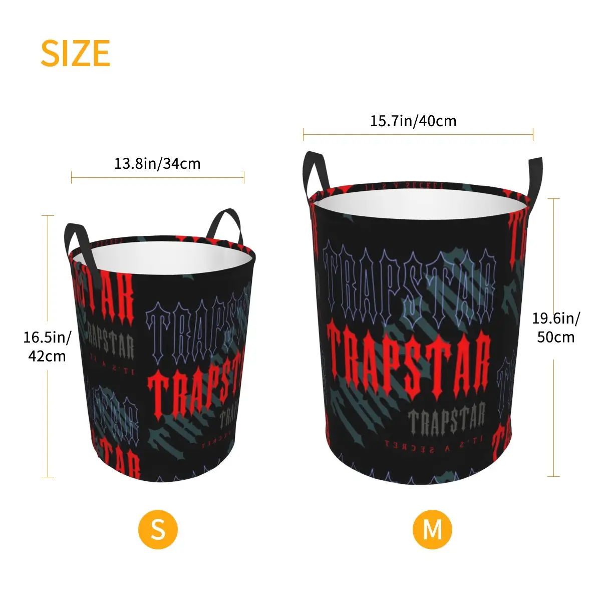 Trapstars London Laundry Basket Foldable Clothes Toy Hamper Storage Bin for Kids Nursery