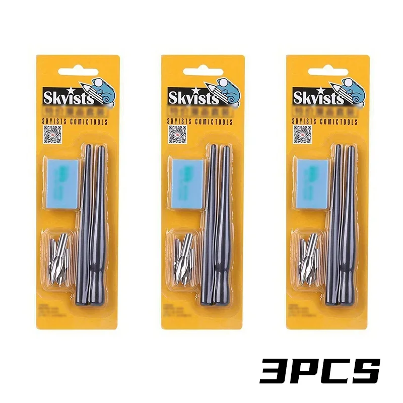 Cartoon Manga Calligraphy & Drawing Pen Set with Nibs, Holders, and Eraser