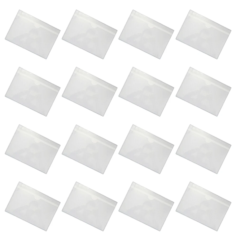 20 Pcs Self-adhesive Card Pocket Cards Pockets Sticky Holder Business Organizer Plastic Sleeves Index Pvc 20 pcs self adhesive card pocket protector sleeves library pockets business cards bag flash top open holder pvc plastic