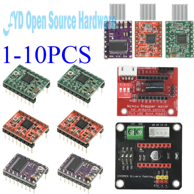 1-10PCS42StepperMotorDriverExpansionBoardDRV8825A49883DPrinterControlShieldModuleForArduinoUNOR3Ramps1.4-AliExpress502