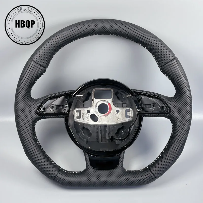 

NoEnName_Null for Audi A3 A4 A5 A6 A7 Q3 Q5 Q7 fully perforated steering wheel flat bottom steering wheel campaign