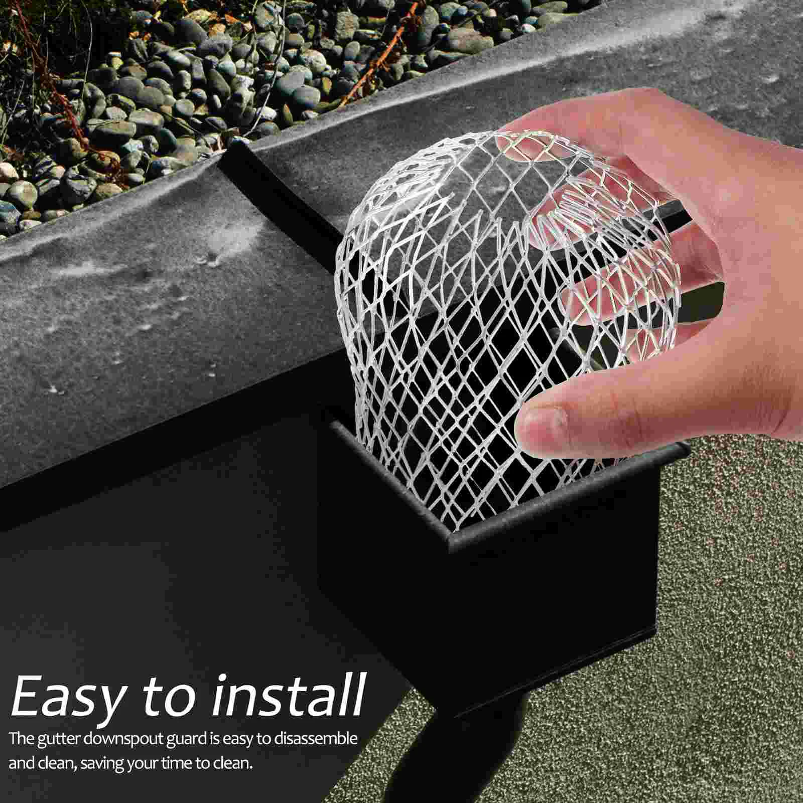 8 Pcs Multi-functional Roof Strainers Cover Gutter Guard Safety Mask Mesh Leaf Guards Drainage Downspout Screen Aluminum Filter