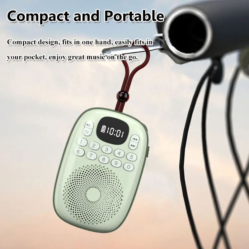 Mini Digital FM Radio LED Display Pocket Radios Receiver Wireless Bluetooth 5.4 Speaker Music Box Support TF Card Rechargeable