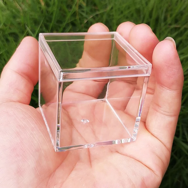 Transparent Wedding Favors and Gifts Boxes Cube Portable Organizer Container 10 50 100pcs love heart laser cut hollow carriage favors gifts candy boxes diy with ribbon baby shower wedding party supplies