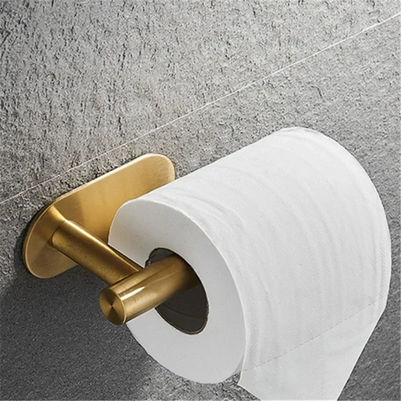 Bathroom Hardware Set Bathroom Hardware Accessories Bathroom Hardware Set Self-sticking 304 Stainless Steel Brushed Towel Bar Paper Holder Accessories Set without Nails